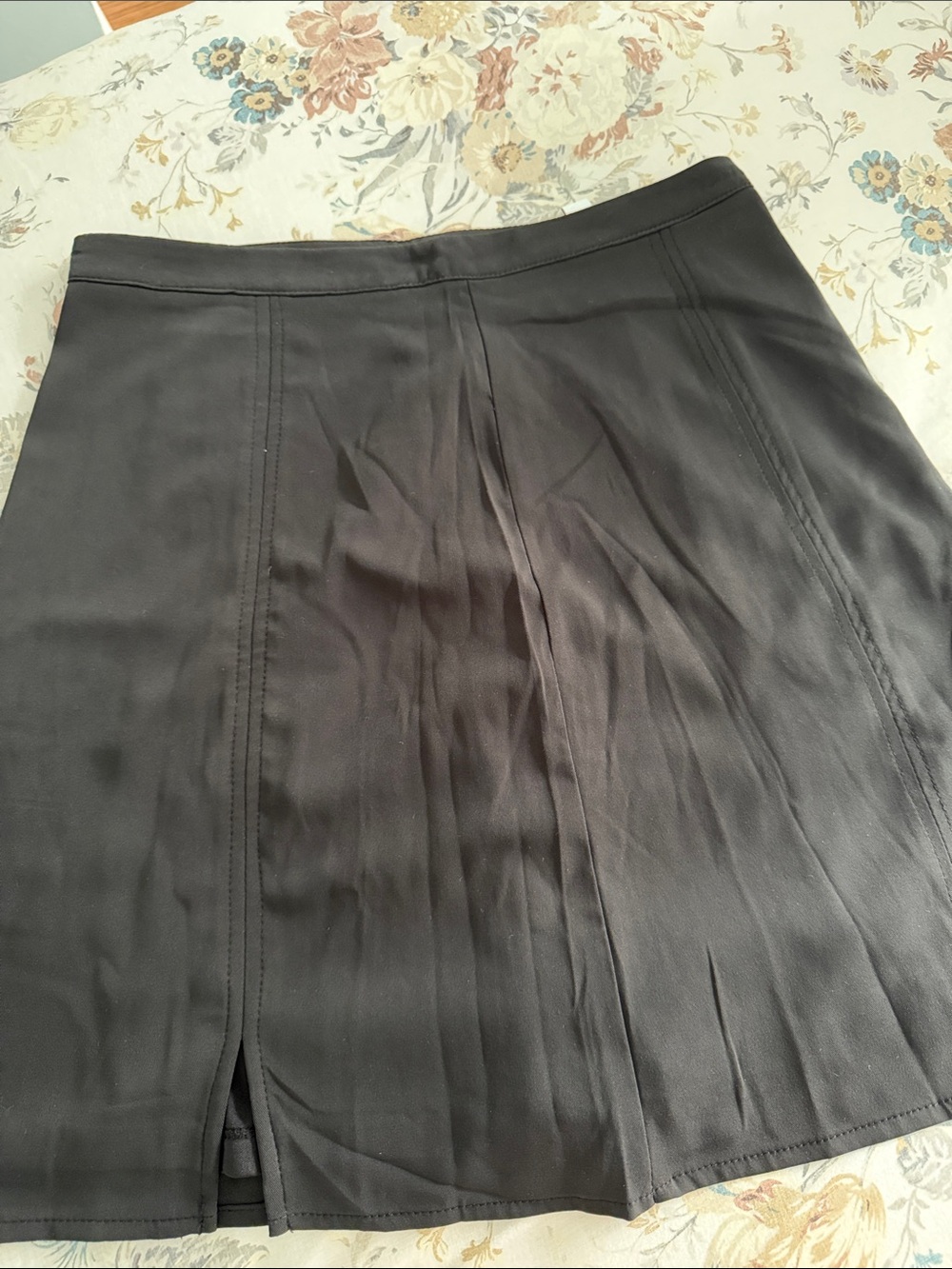 Black A-Line Women's Skirt with Front Slit
